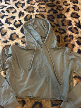 Forever 21 Olive Green Cropped Hoodie